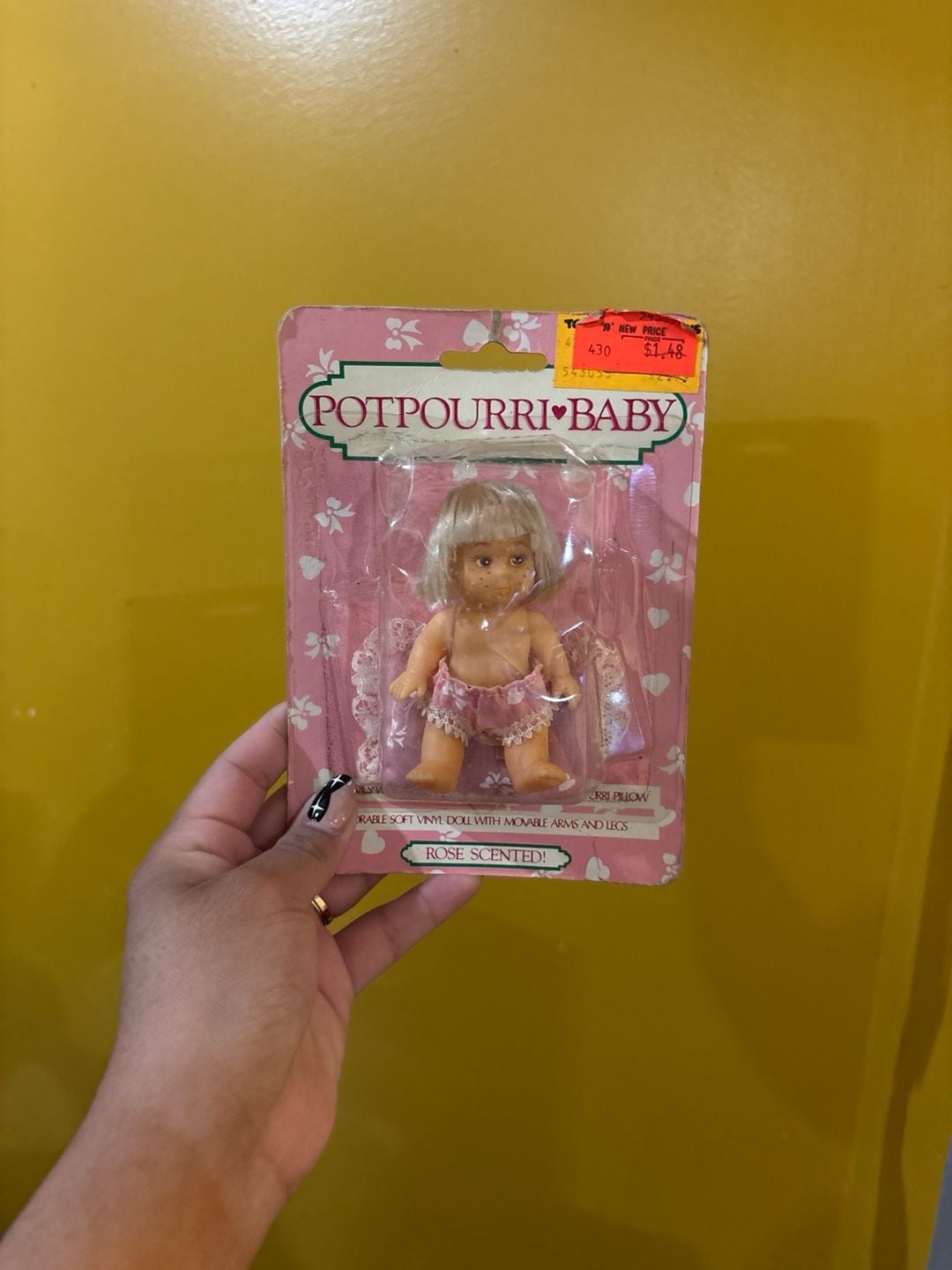 Vintage 1989 Potpourri Baby Rose Scented Vinyl Doll NIP 3
