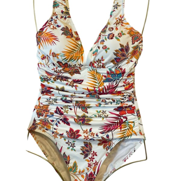 Lauren Ralph Lauren Jacobean Floral Ruched One-Piece Swimsuit