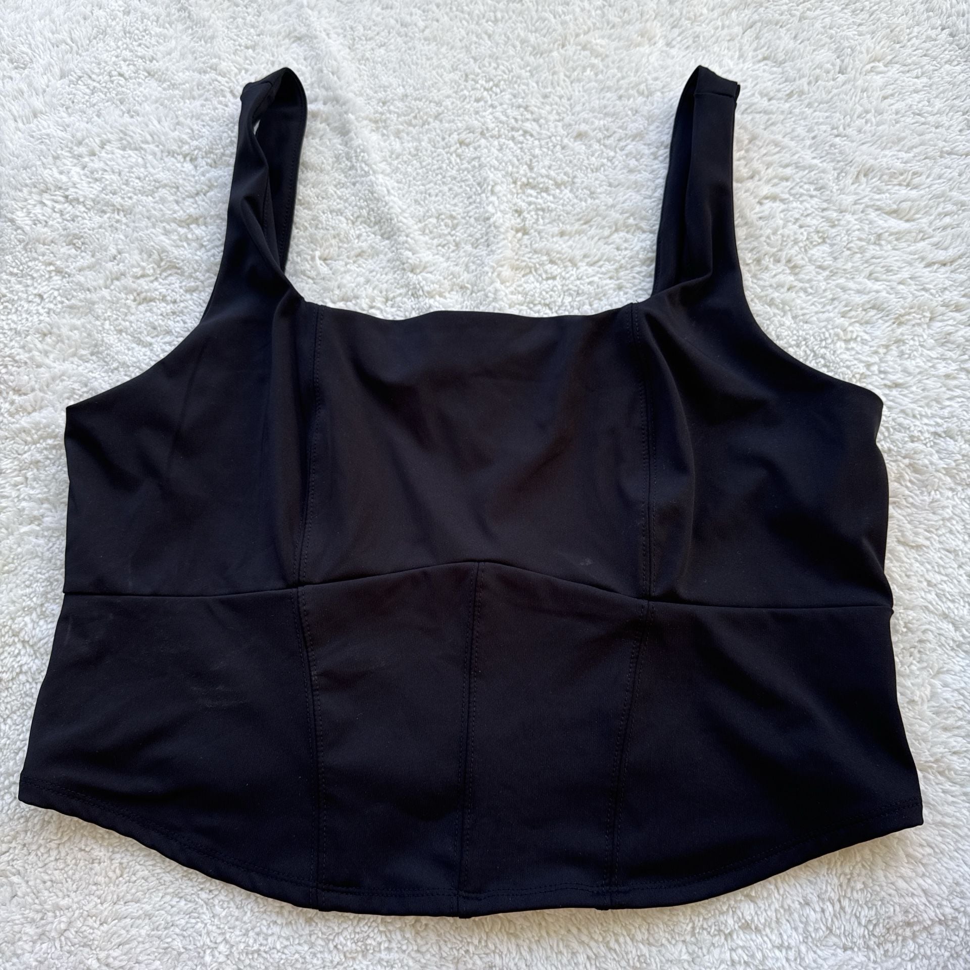 No Boundaries Women's Plus Size Square Neck Corset-Style Tank Top 2