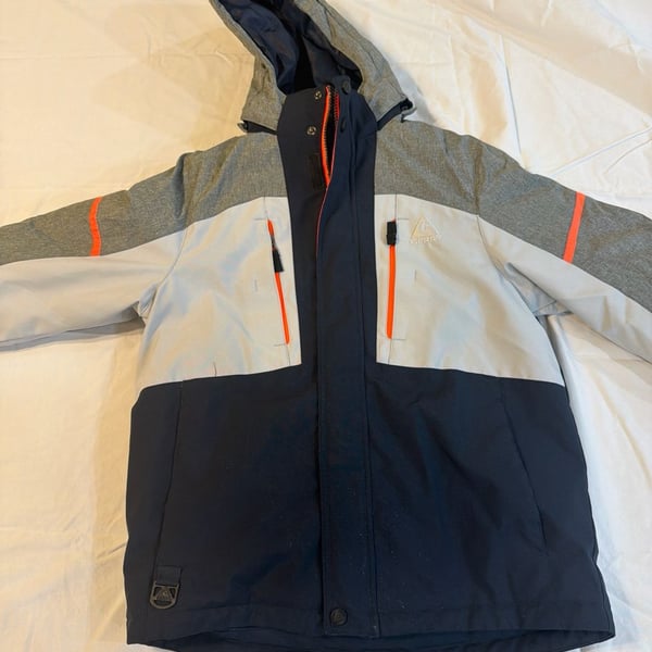 Gerry Youth Boys 3-in-1 Systems Winter Jacket with Removable Fleece Liner Gray/Navy/Orange Size M 10/12
