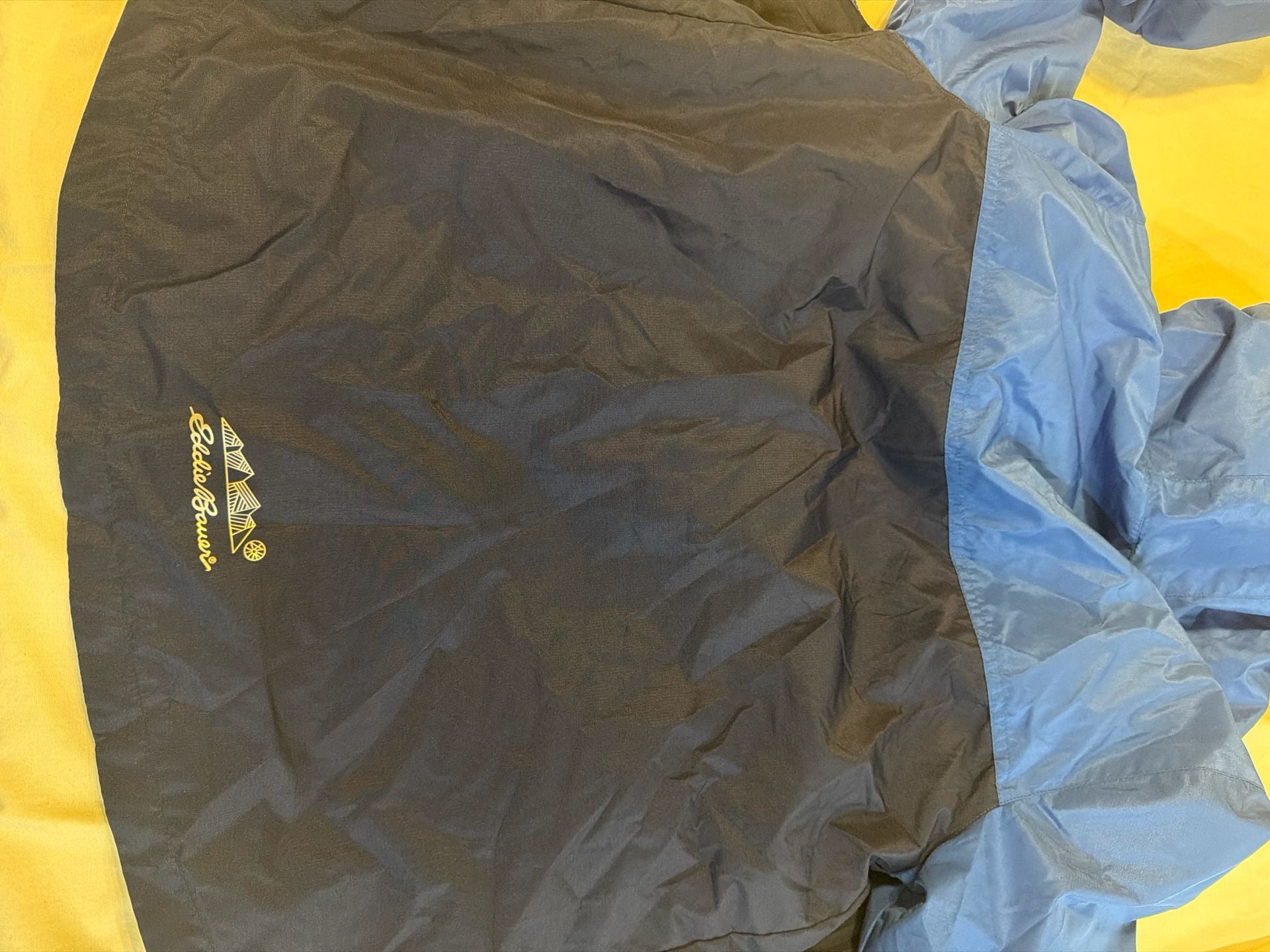 Eddie Bauer Kids L (14/16) Fleece-Lined Hooded Rain Jacket Windbreaker Blue 6