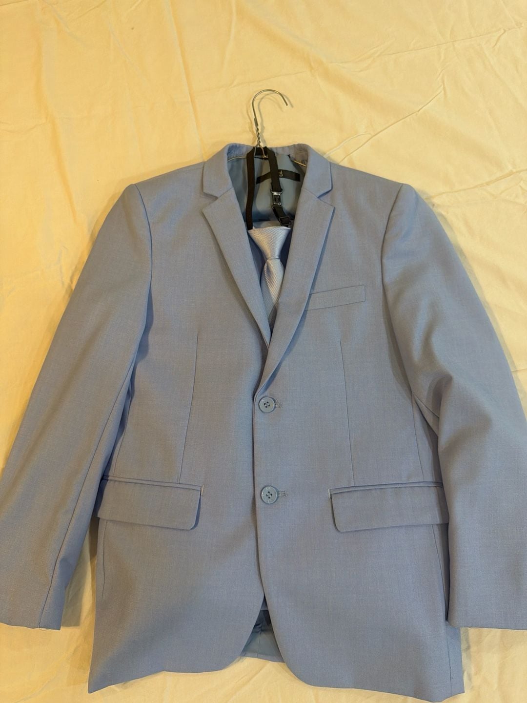 B&G Italy Boys Light Blue 5-Piece Suit Set with Vest and Tie Size 12 1