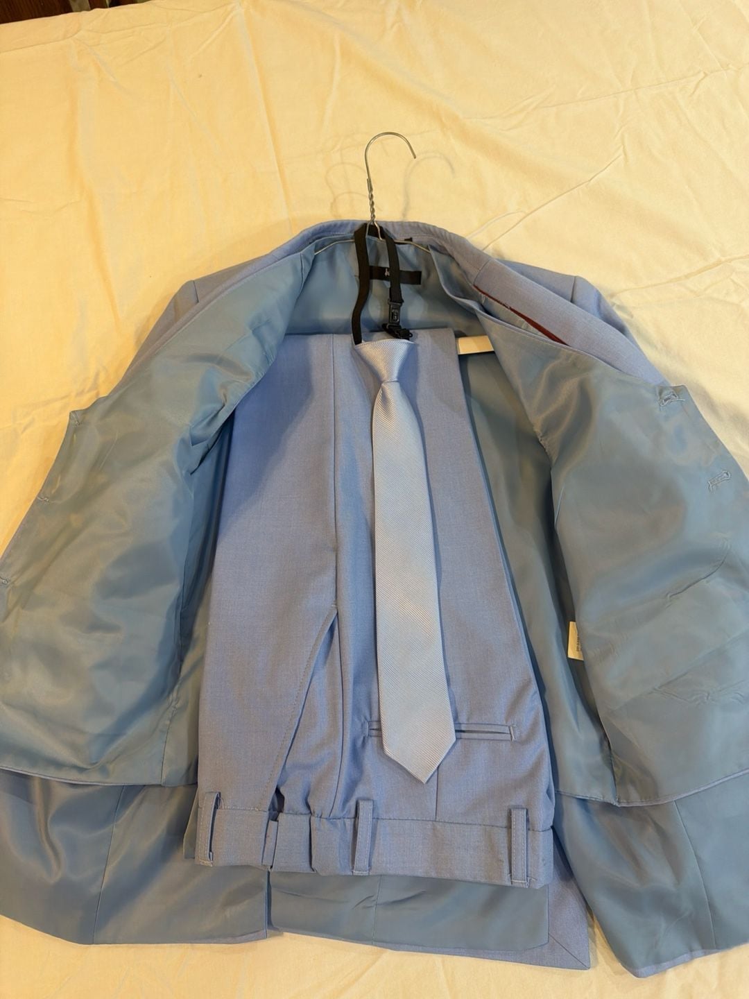 B&G Italy Boys Light Blue 5-Piece Suit Set with Vest and Tie Size 12 3