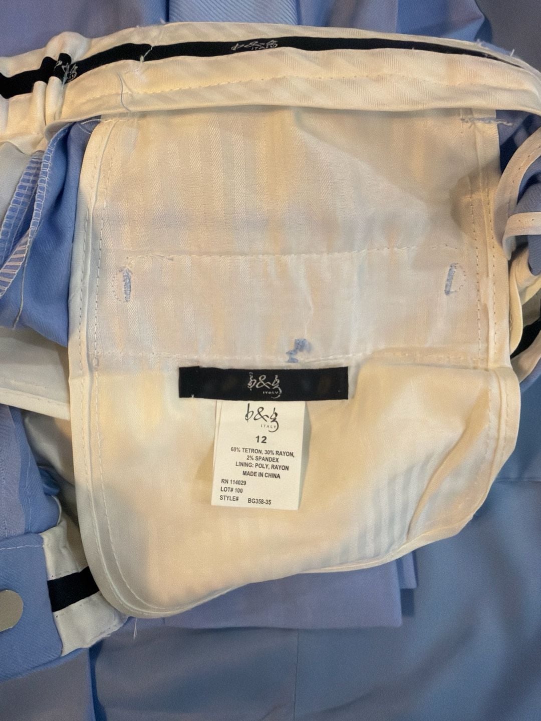B&G Italy Boys Light Blue 5-Piece Suit Set with Vest and Tie Size 12 4