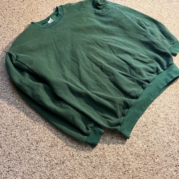 Vintage 90s Jerzees Forest Green Crewneck Sweatshirt Made in USA Size USA L