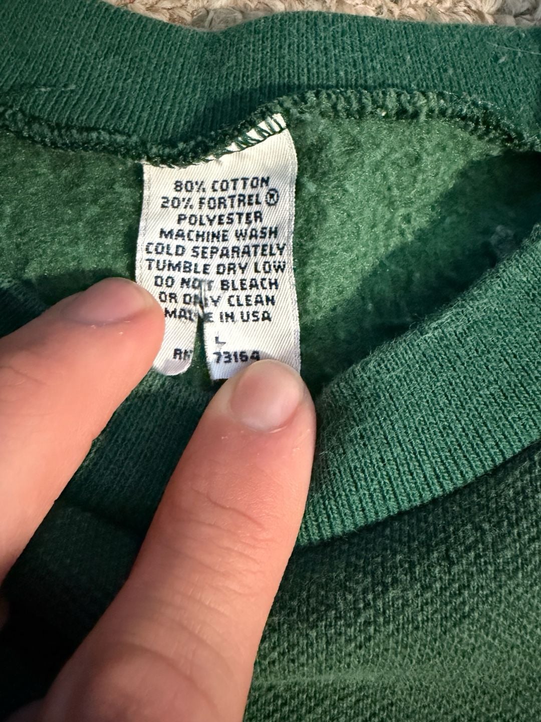 Vintage 90s Jerzees Forest Green Crewneck Sweatshirt Made in USA Size USA L 4