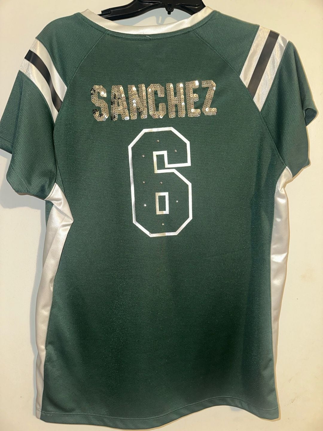 NFL New York Jets Mark Sanchez #6 Women's Bling Lace-Up Jersey size XL 4