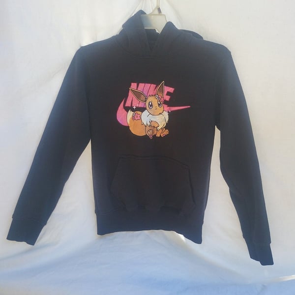 Noralache Eevee Nike Logo Parody Hoodie Black