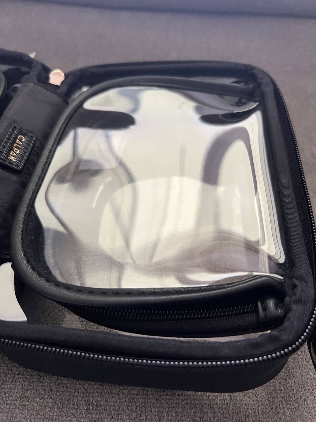 Small Clear Cosmetics Case in Black 8