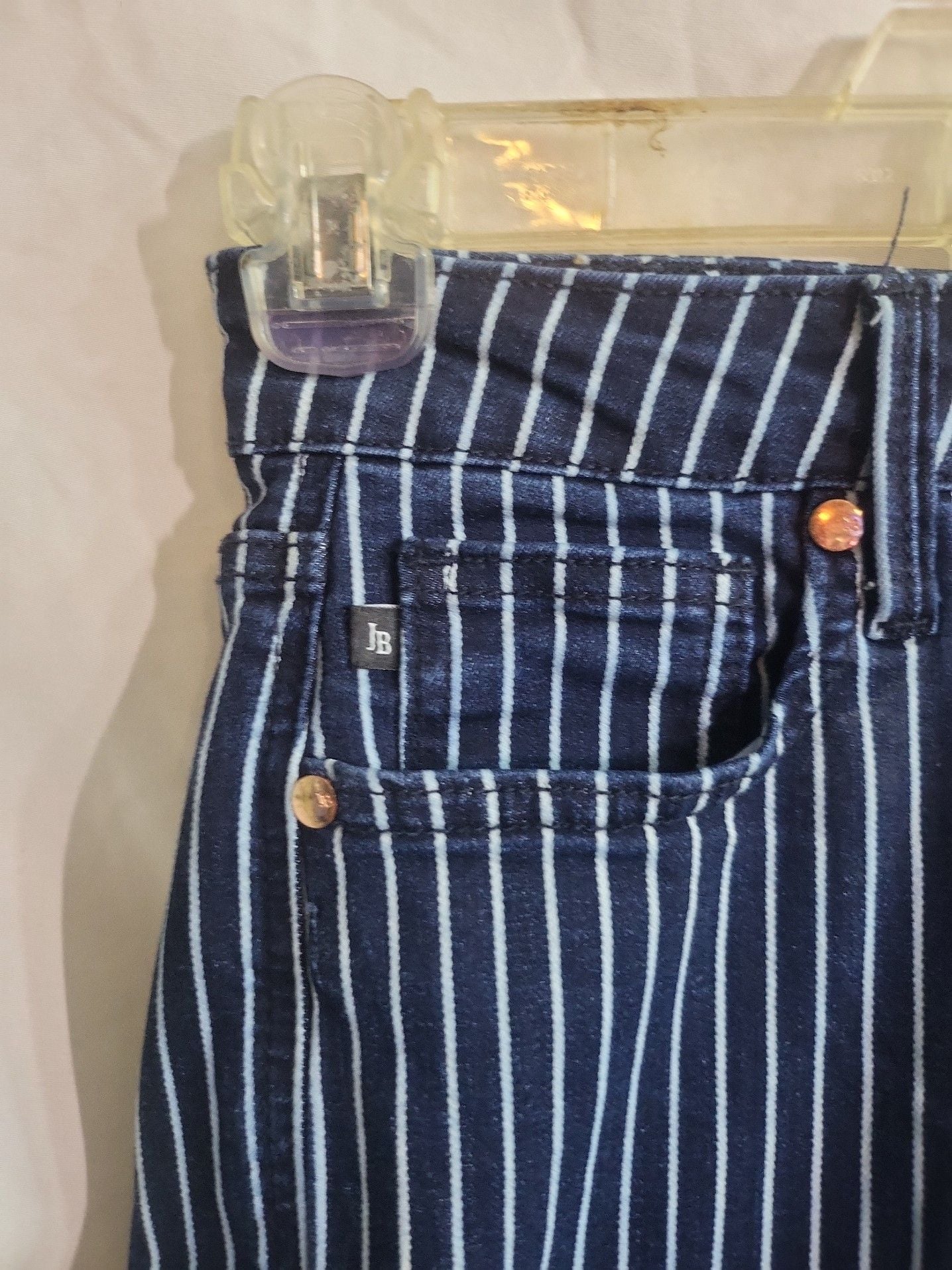 Judy Blue Tummy Control High Waist Straight Stripe Jeans 5