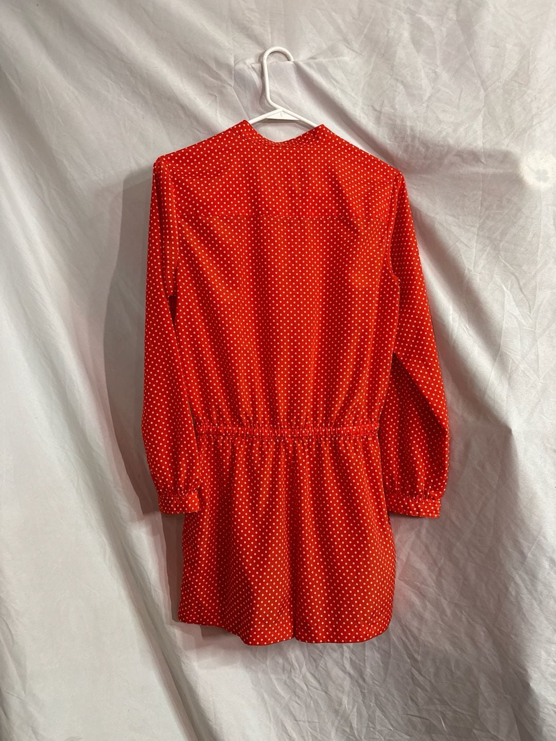 Michael Kors Red and White Polka Dot Long Sleeve Drawstring Romper 5