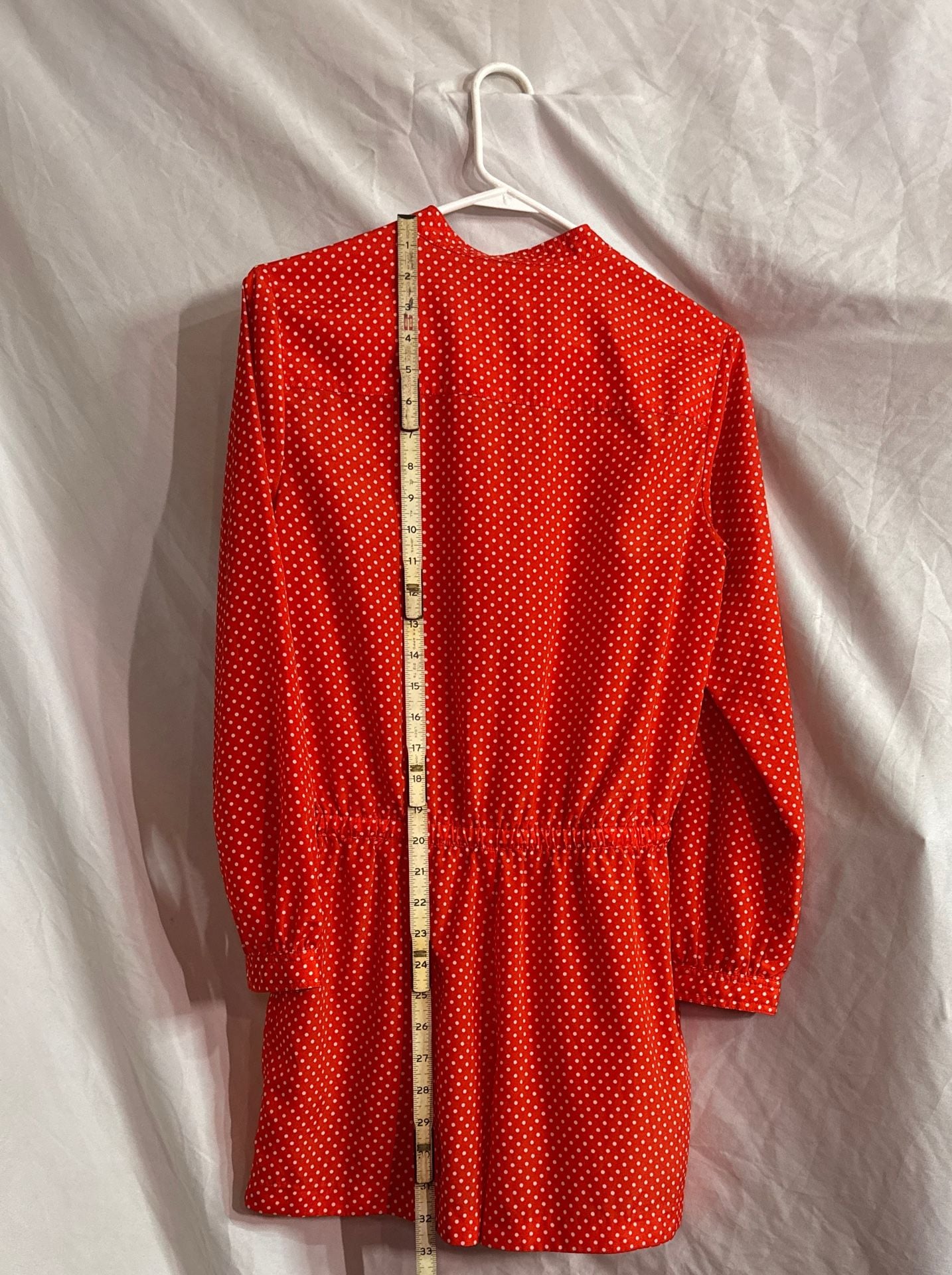 Michael Kors Red and White Polka Dot Long Sleeve Drawstring Romper 6