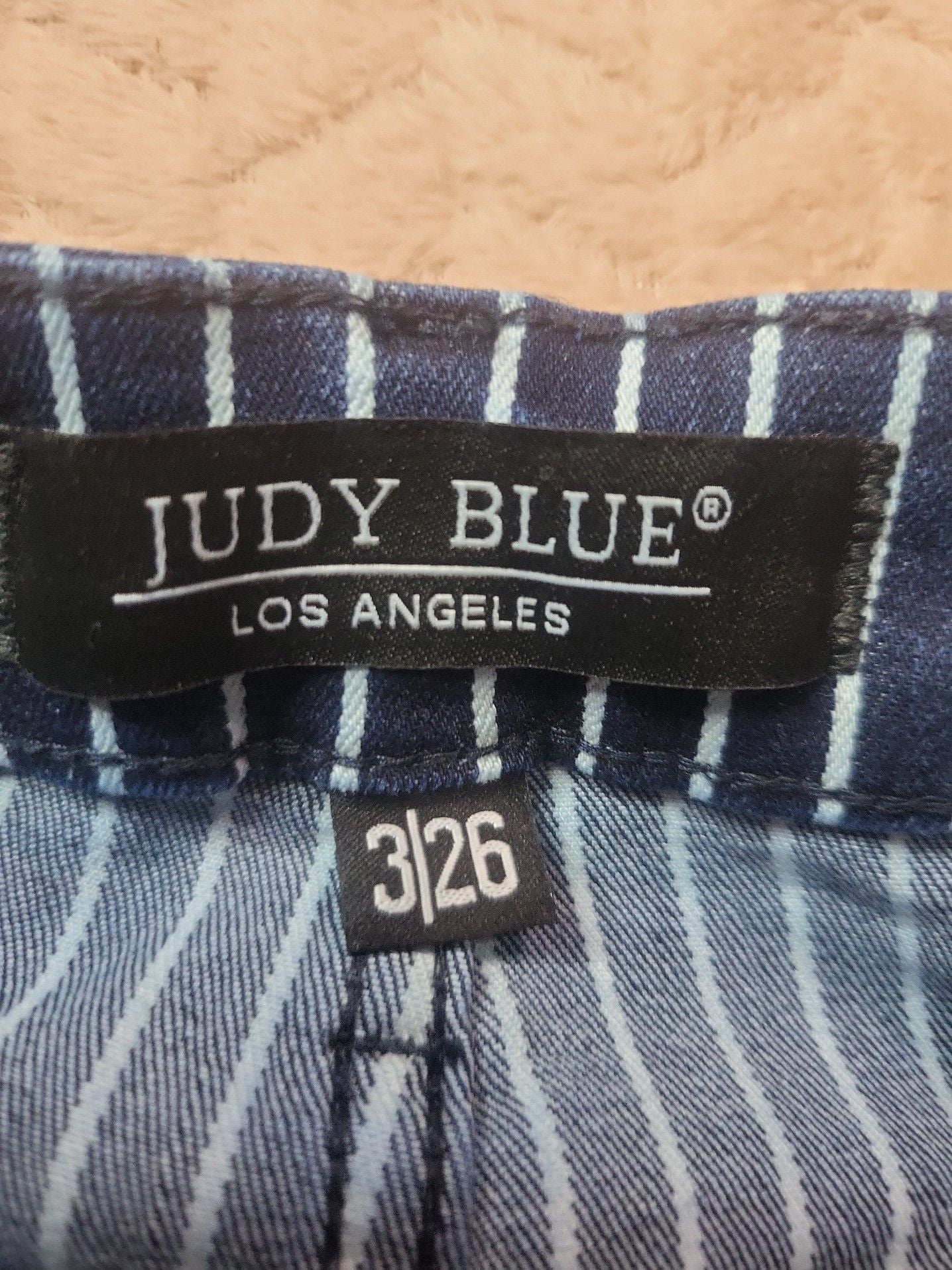 Judy Blue Tummy Control High Waist Straight Stripe Jeans 8