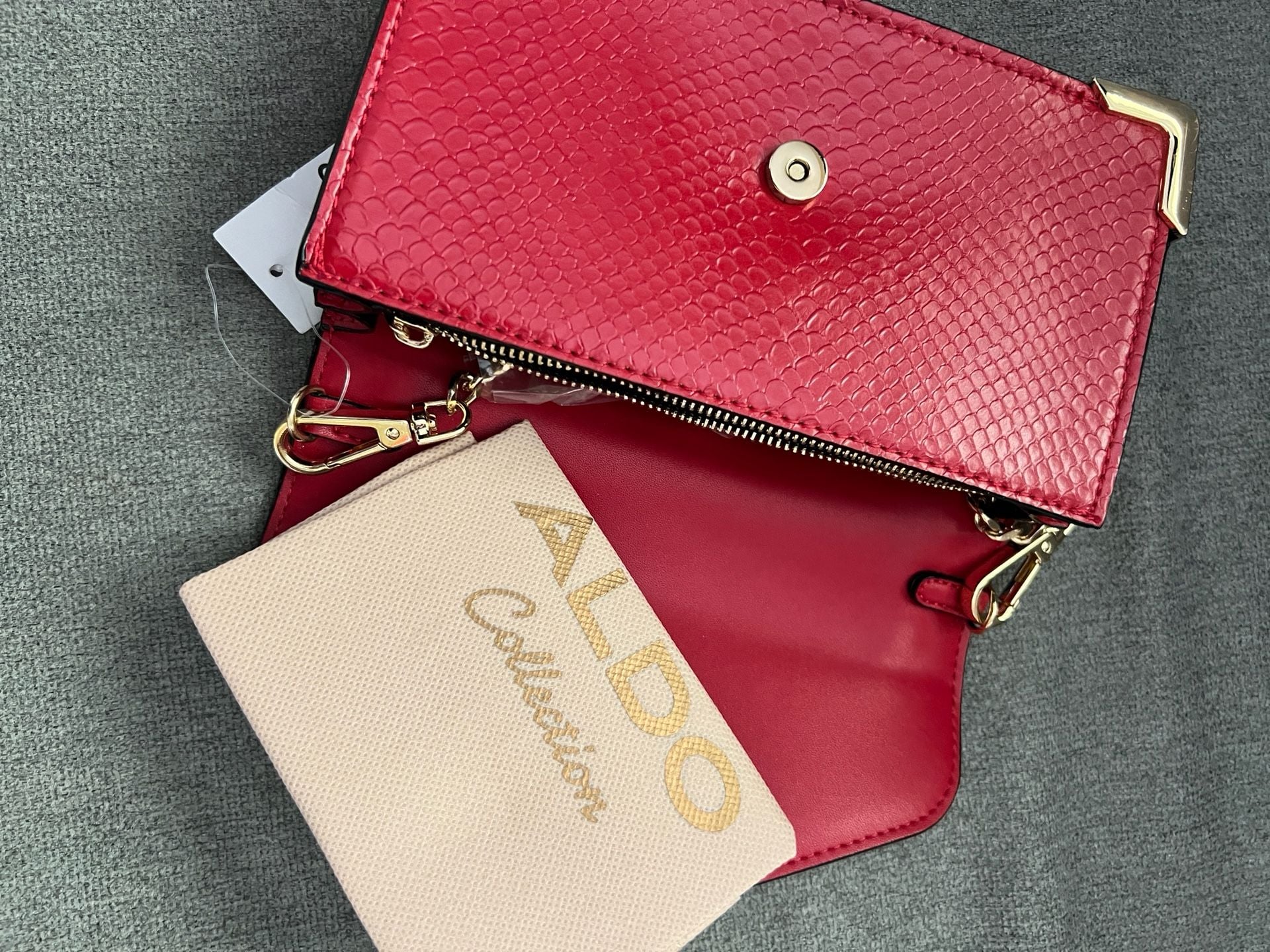 Aldo Red and Gold Crossbody 8