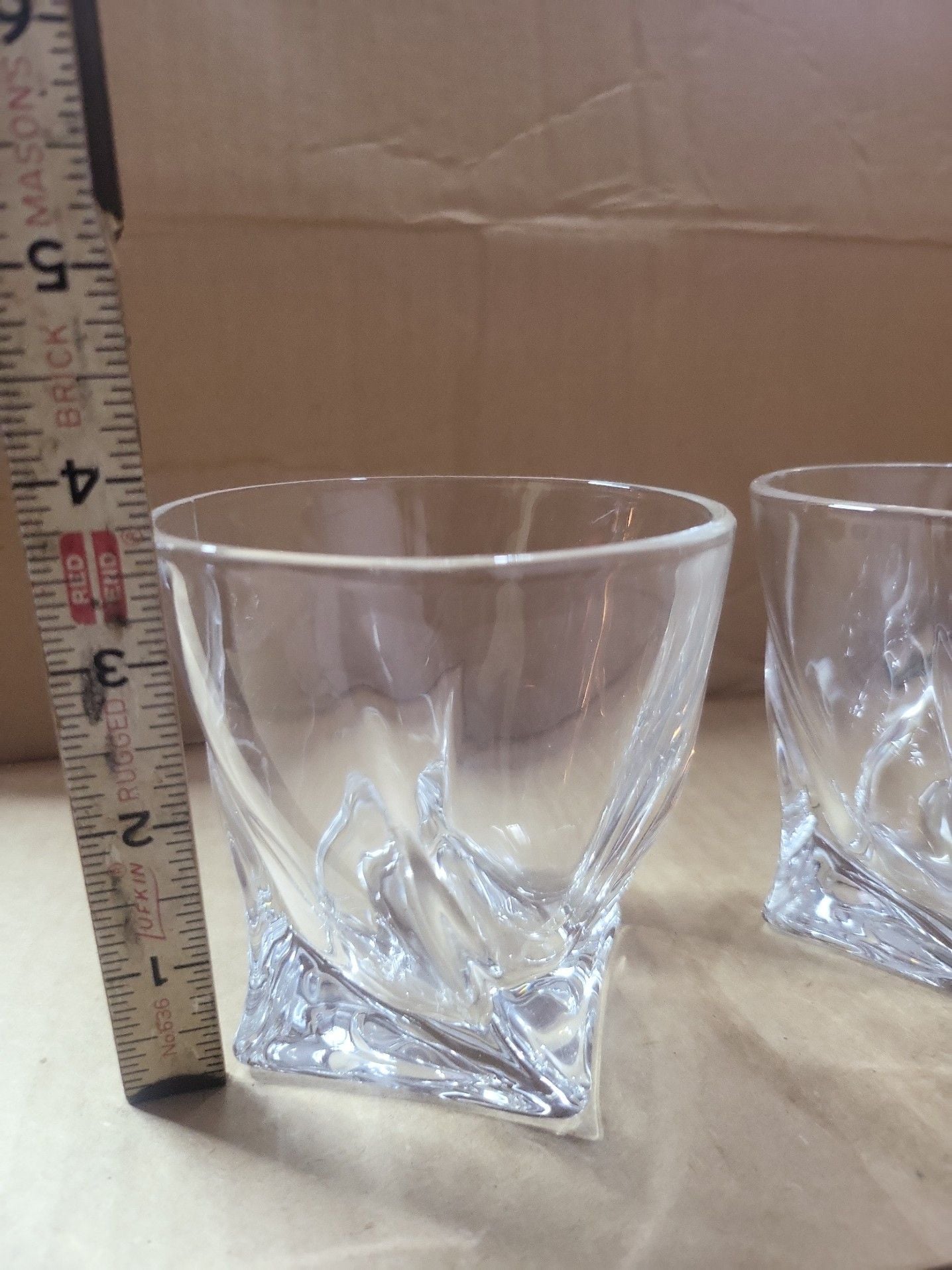Pair of Mikasa Crystal Swirl Rocks Whiskey Glasses 3