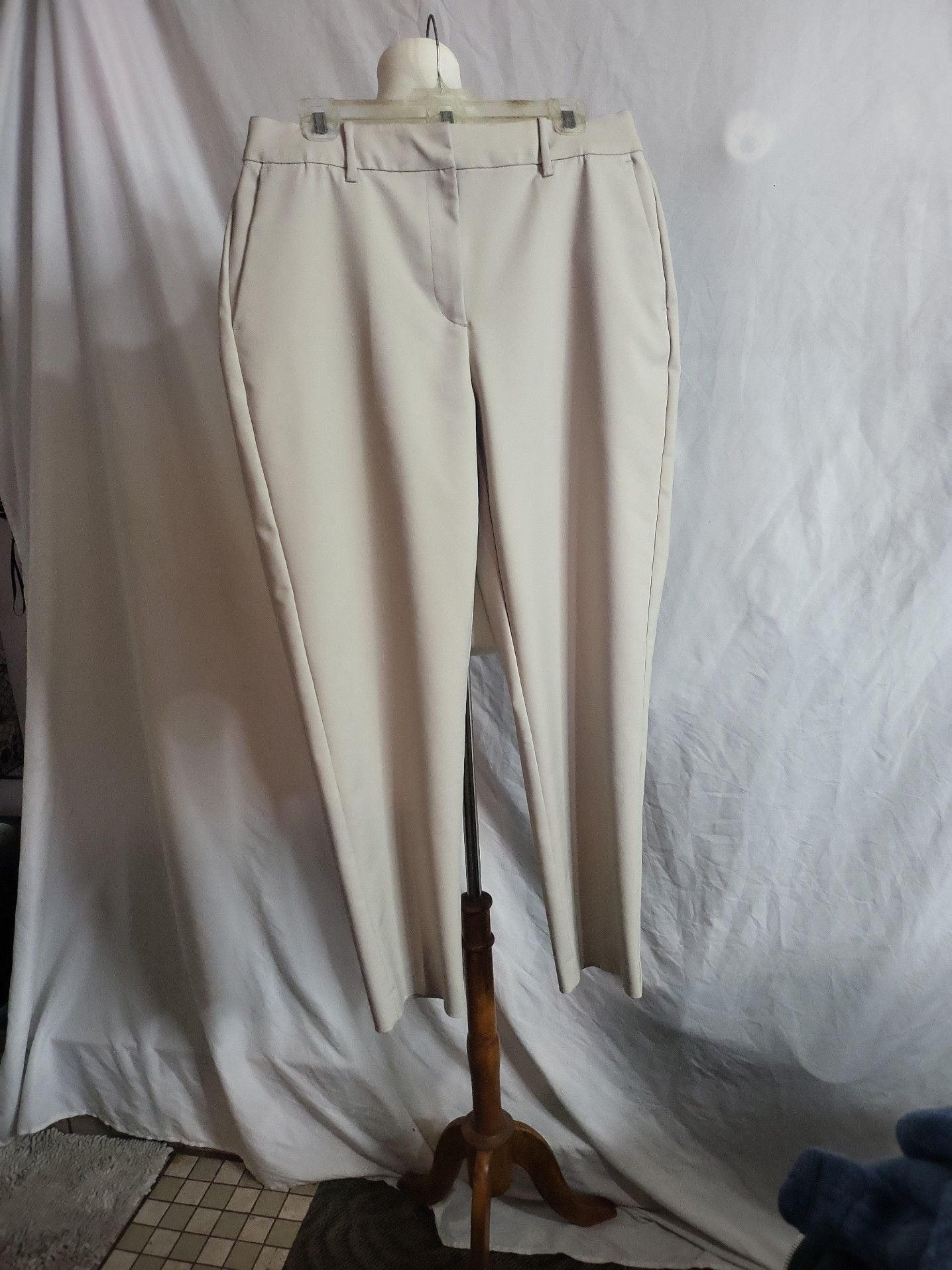 American Tall Women's High-Rise Tapered Dress Pants in Sand - Size 12T 2