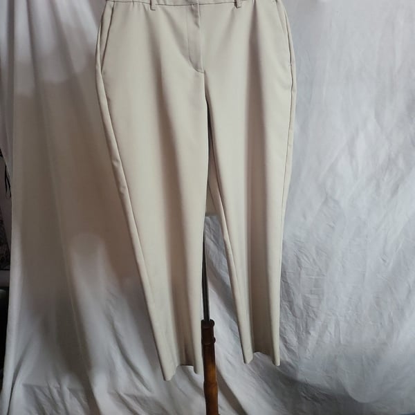 American Tall Women's High-Rise Tapered Dress Pants in Sand - Size 12T