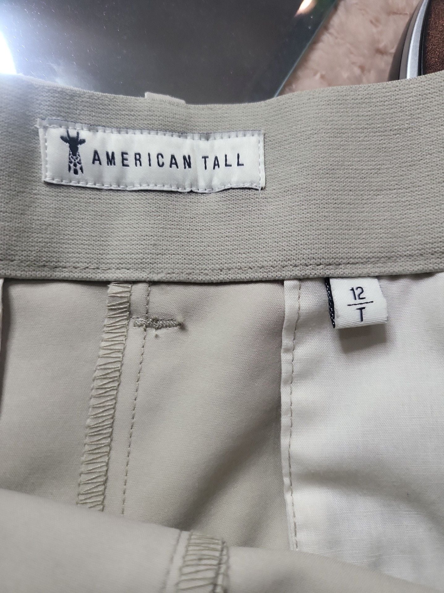 American Tall Women's High-Rise Tapered Dress Pants in Sand - Size 12T 4