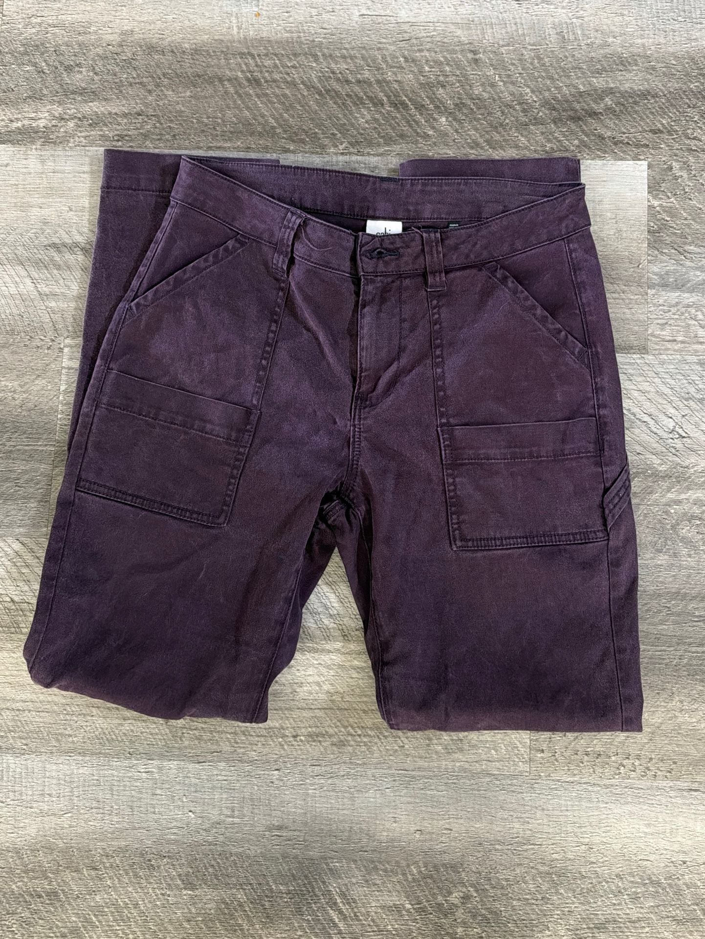 CAbi Women's The Carpenter Cargo Utility Pants in Plum Purple Size 8 6