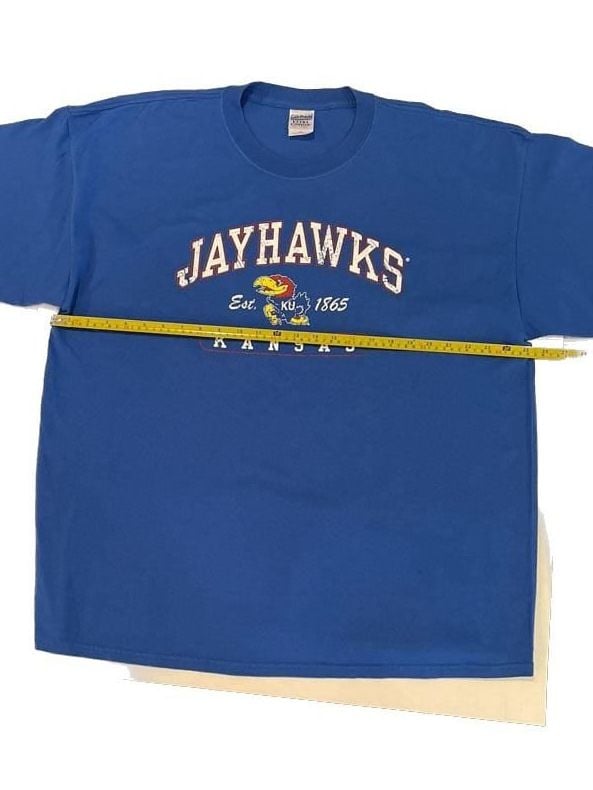 Vintage Kansas Jayhawks University Blue Graphic T-Shirt 2XL 7