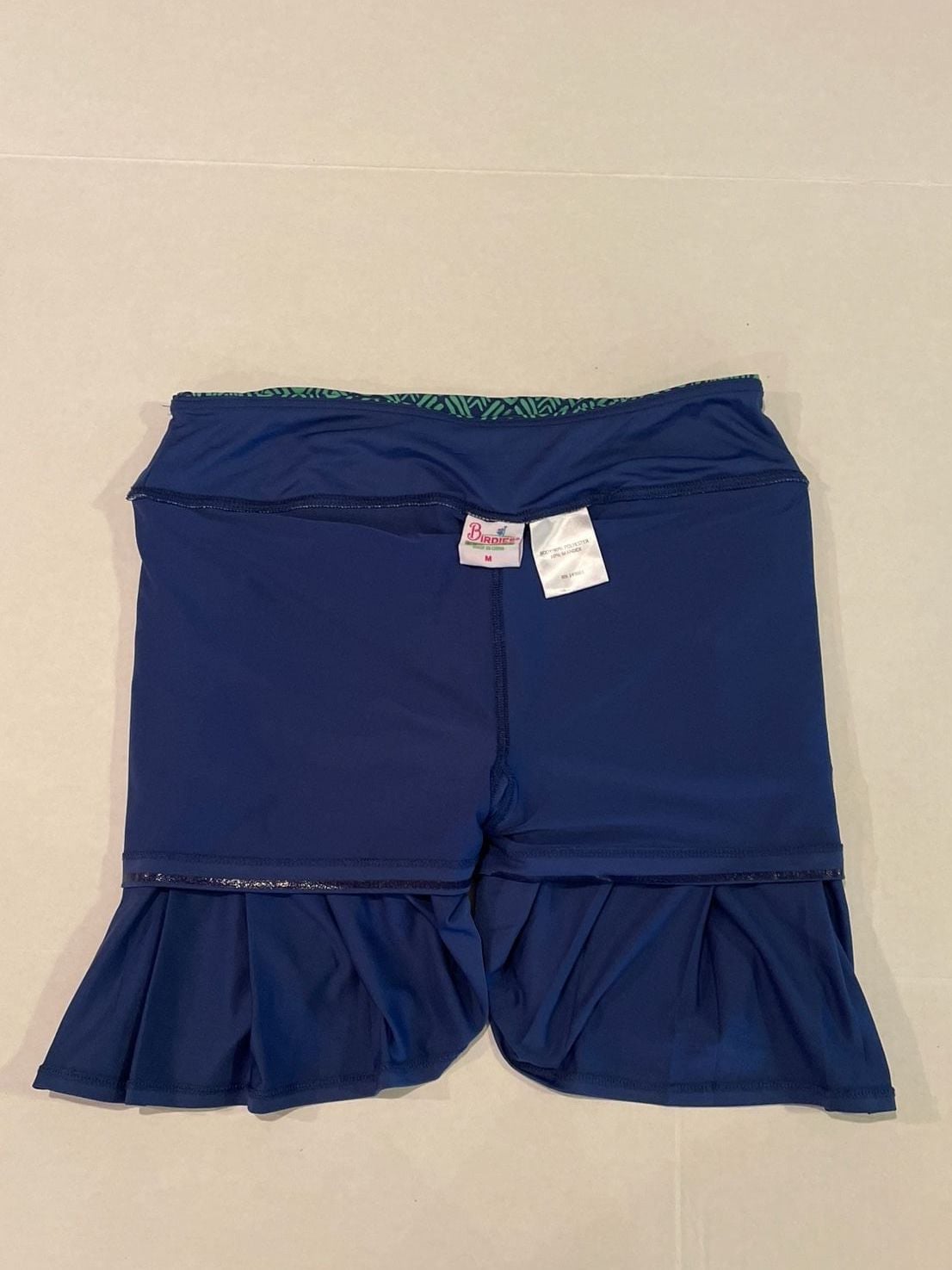 Birdies and Bows Women's Blue and Green Pleated Golf/Tennis Skort Sz MED. 13