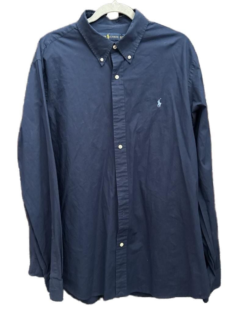 Polo Ralph Lauren Classic Fit Stretch Poplin Button-Down Shirt Navy Blue XXL 2
