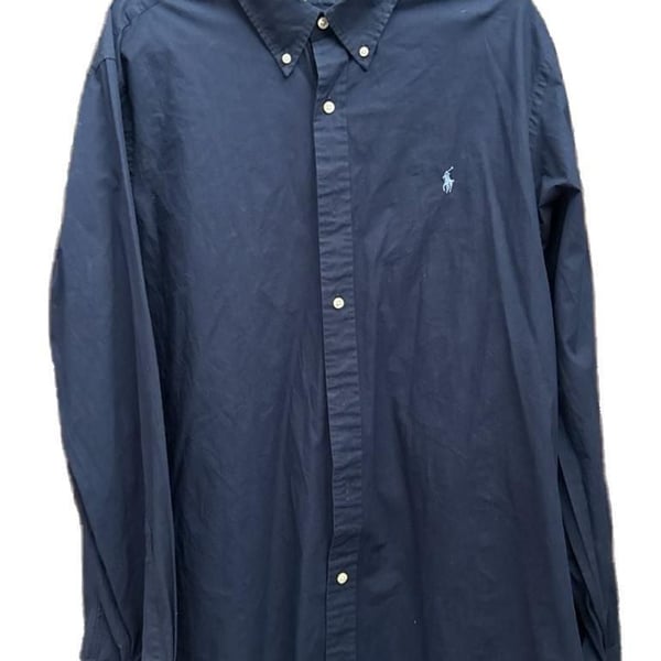 Polo Ralph Lauren Classic Fit Stretch Poplin Button-Down Shirt Navy Blue XXL