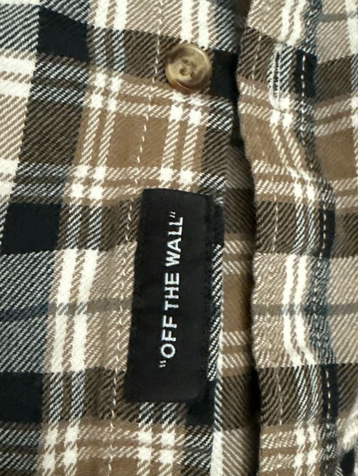 Vans Classic Fit Plaid Flannel Button Up Shirt Men's Large Brown/Black/White 5