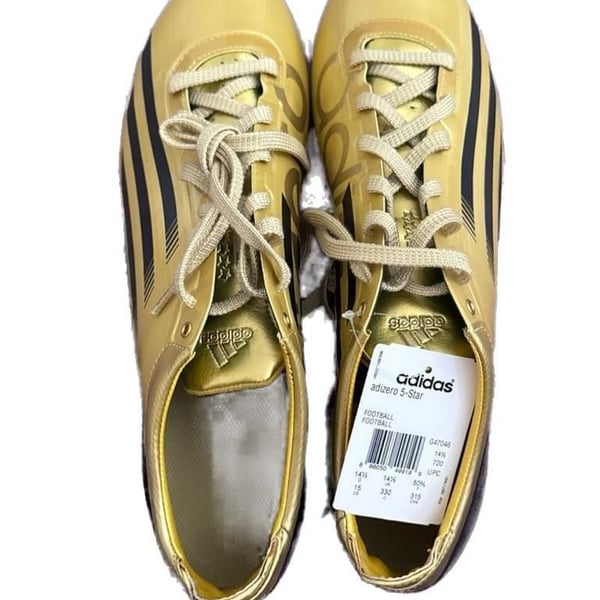 Adidas Adizero 5-Star Metallic Gold Football Cleats Size 15 G47046