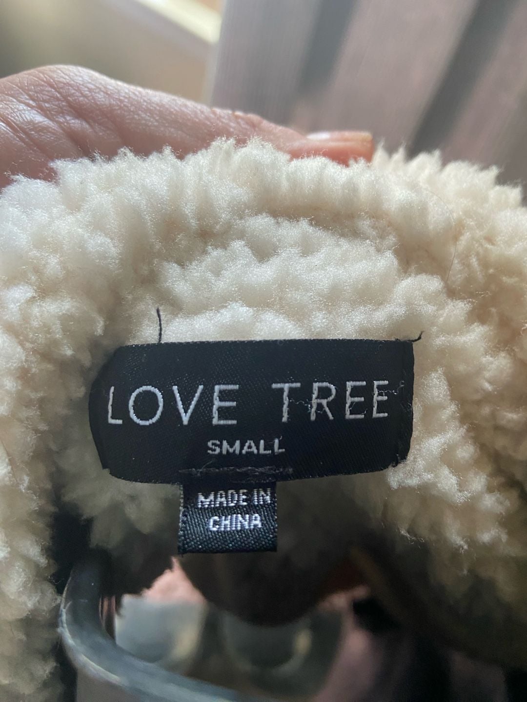 Love Tree Buffalo Plaid Sherpa Lined Trucker Jacket Black White Size Small 4