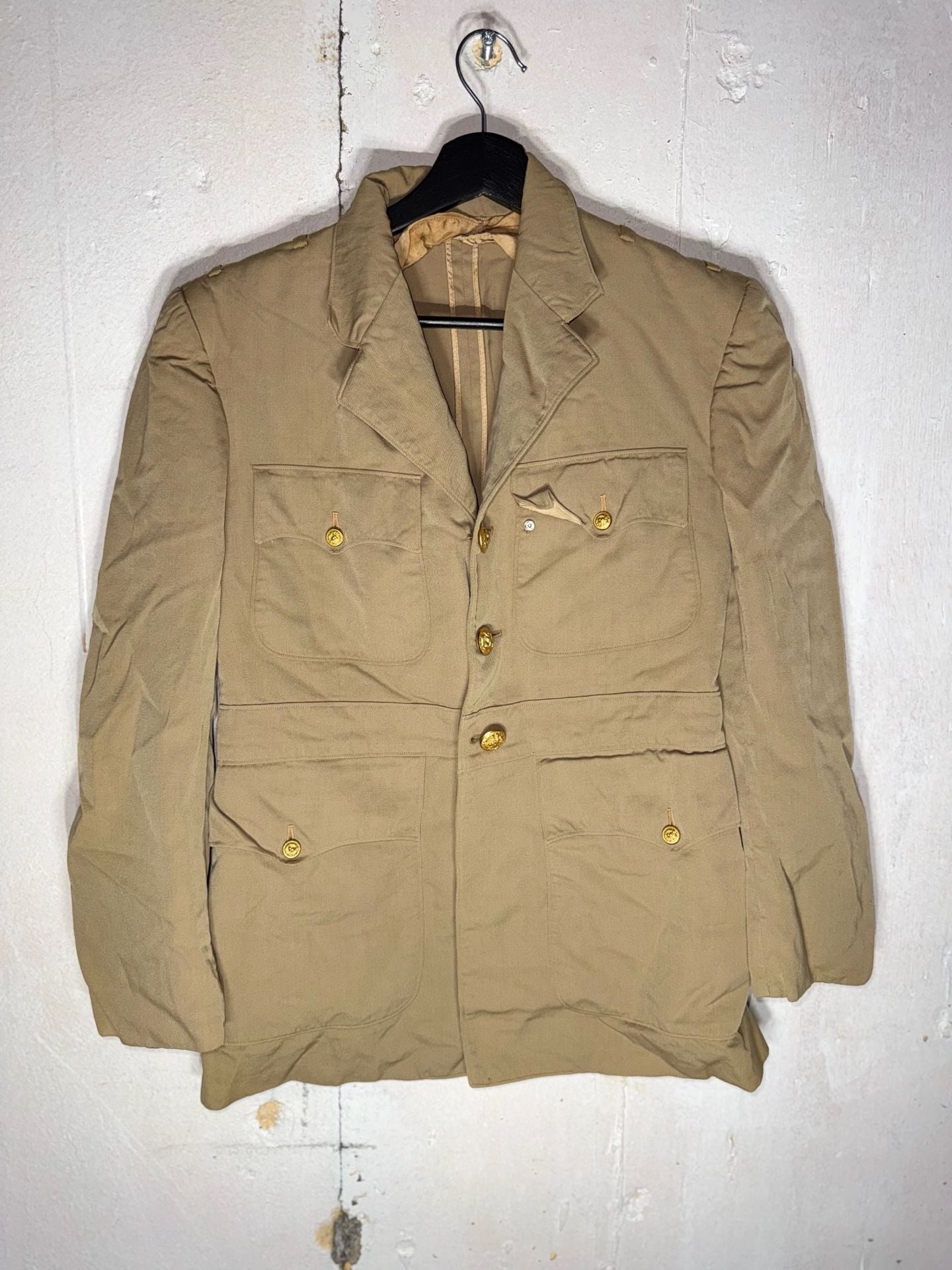 Vintage WWII US Navy Officer Khaki Khaki Dress Uniform Jacket by Max Oberhard 2