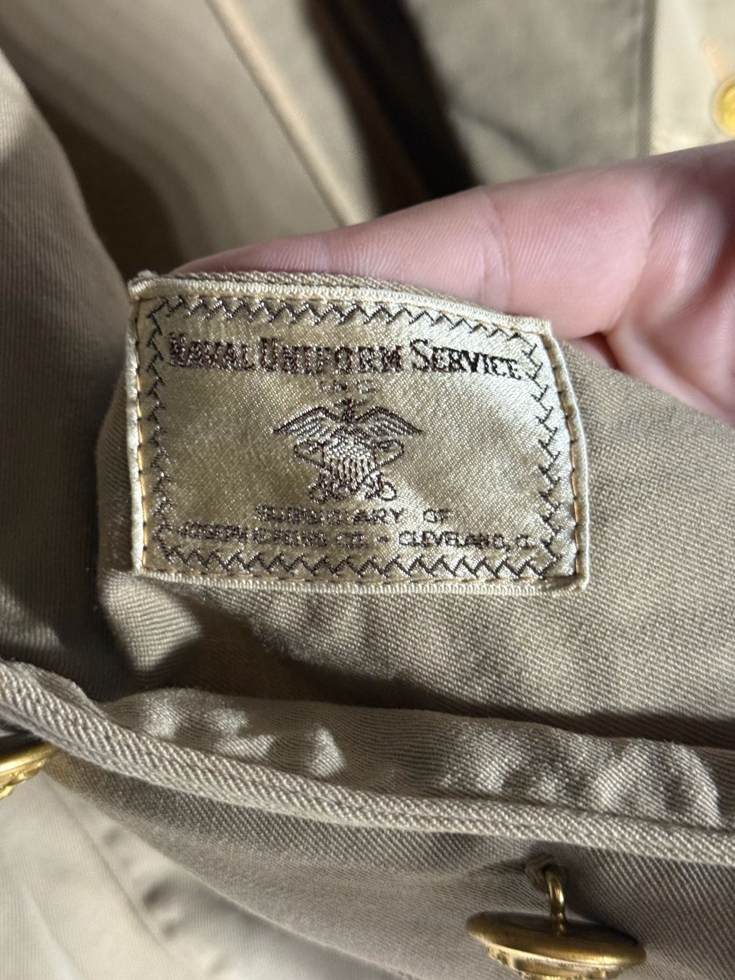 Vintage WWII US Navy Officer Khaki Khaki Dress Uniform Jacket by Max Oberhard 5
