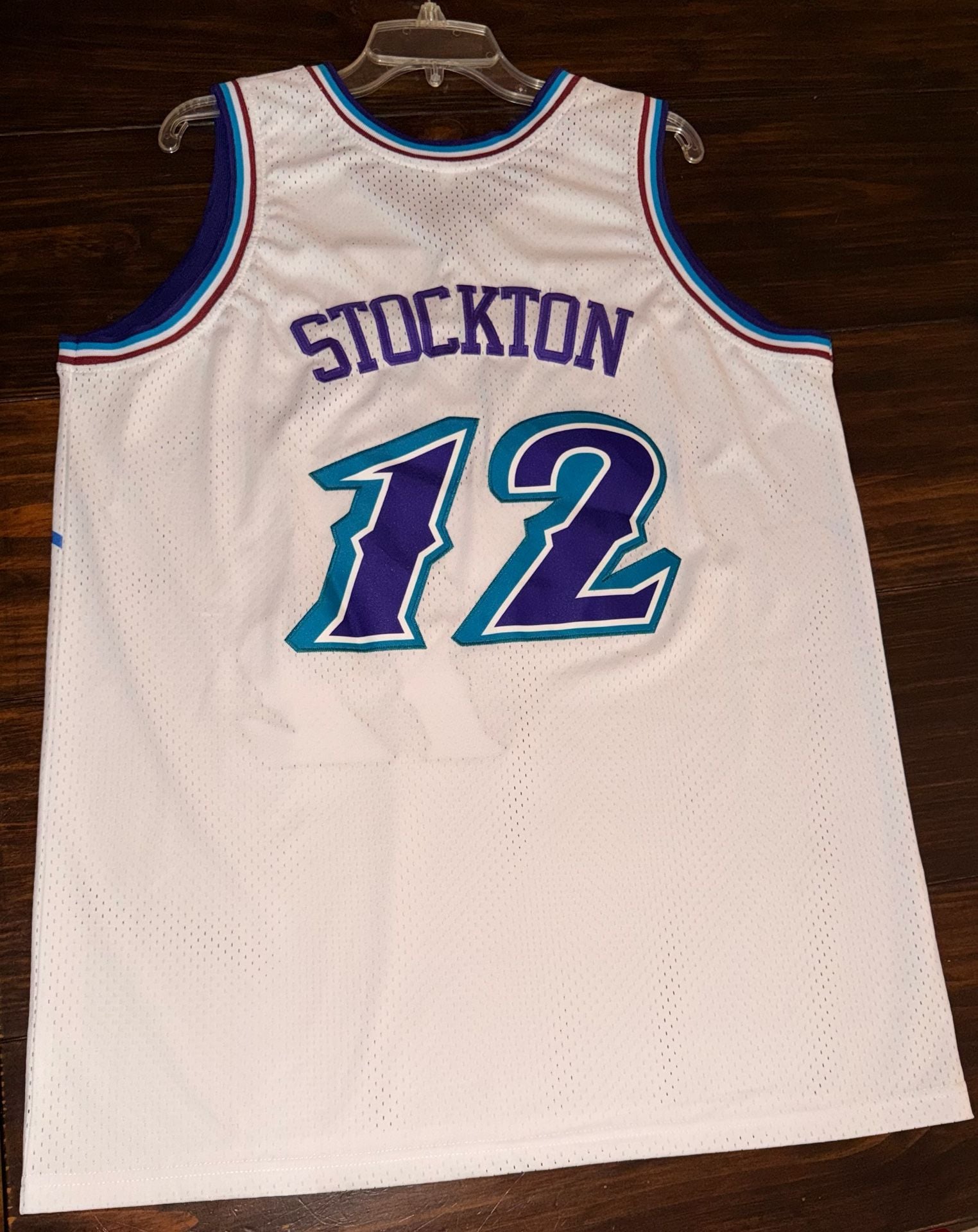 John Stockton Utah Jazz 1996-97 Hardwood Classics Swingman Jersey - White 3