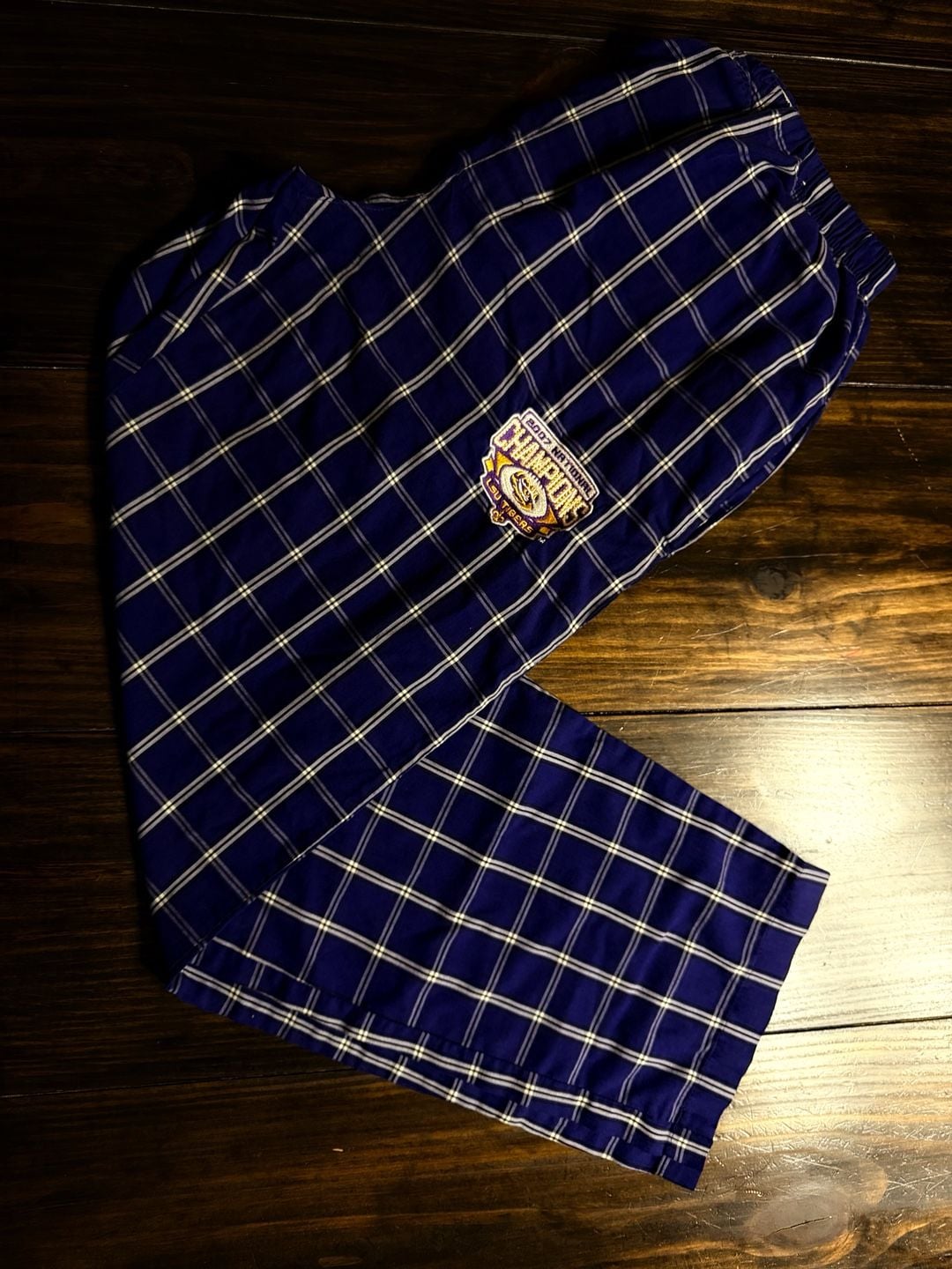 LSU Tigers 2007 National Champions Plaid Flannel Pajama Pants 1