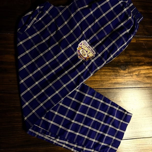 LSU Tigers 2007 National Champions Plaid Flannel Pajama Pants