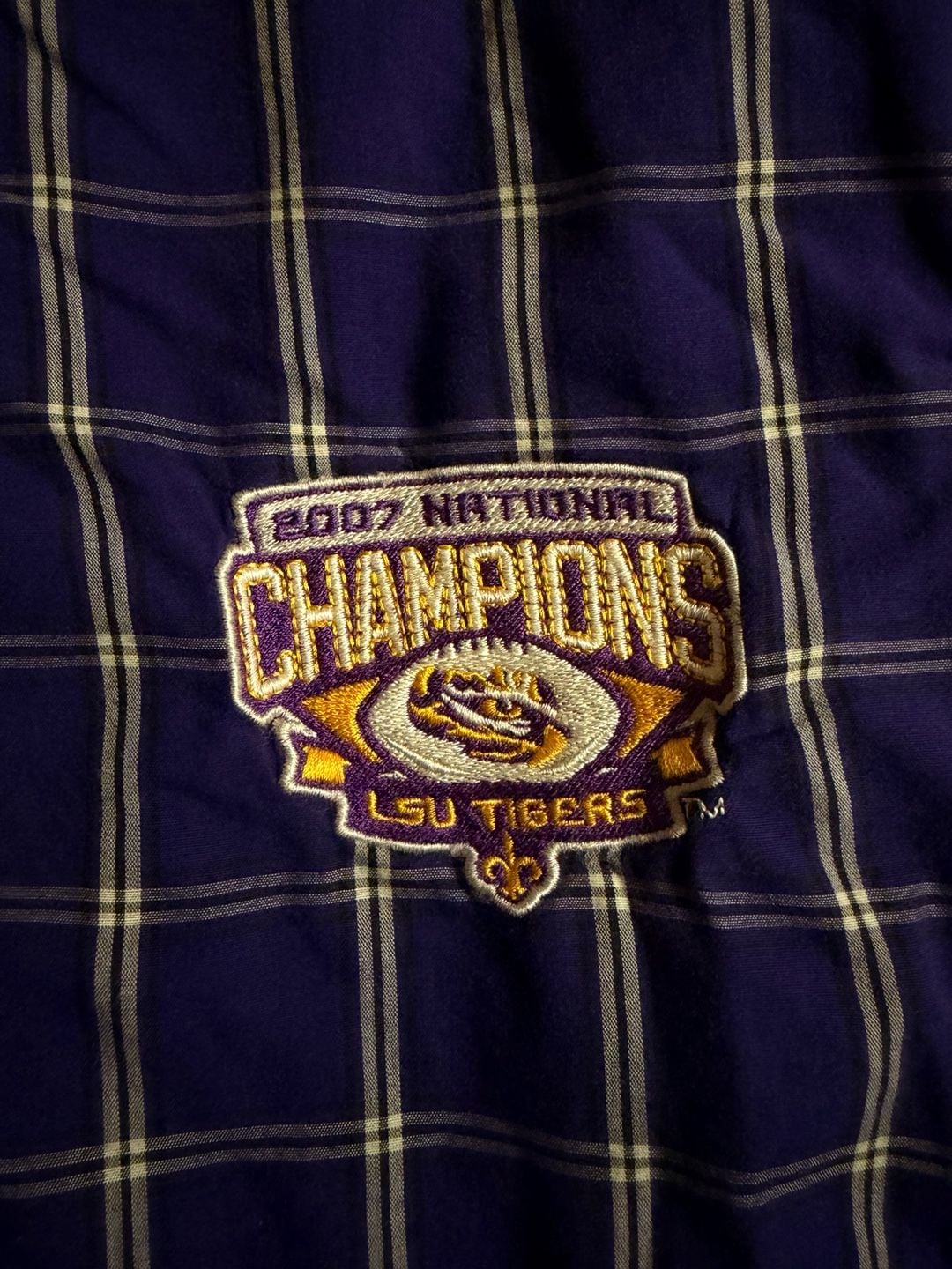 LSU Tigers 2007 National Champions Plaid Flannel Pajama Pants 2