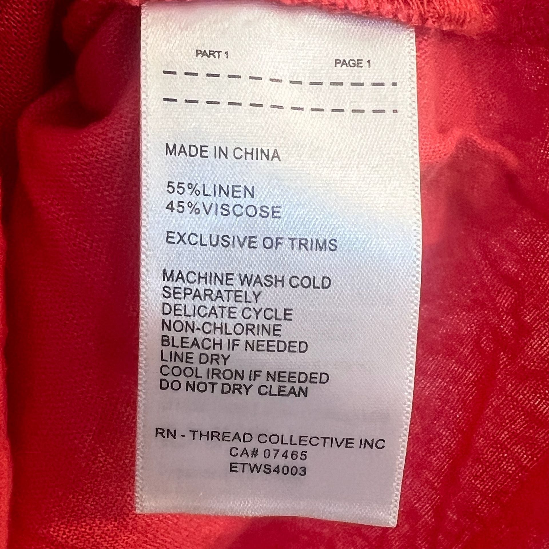 Ellen Tracy Red Linen Blend Dolman Flutter Sleeve Grommet Top Size S Spring 4