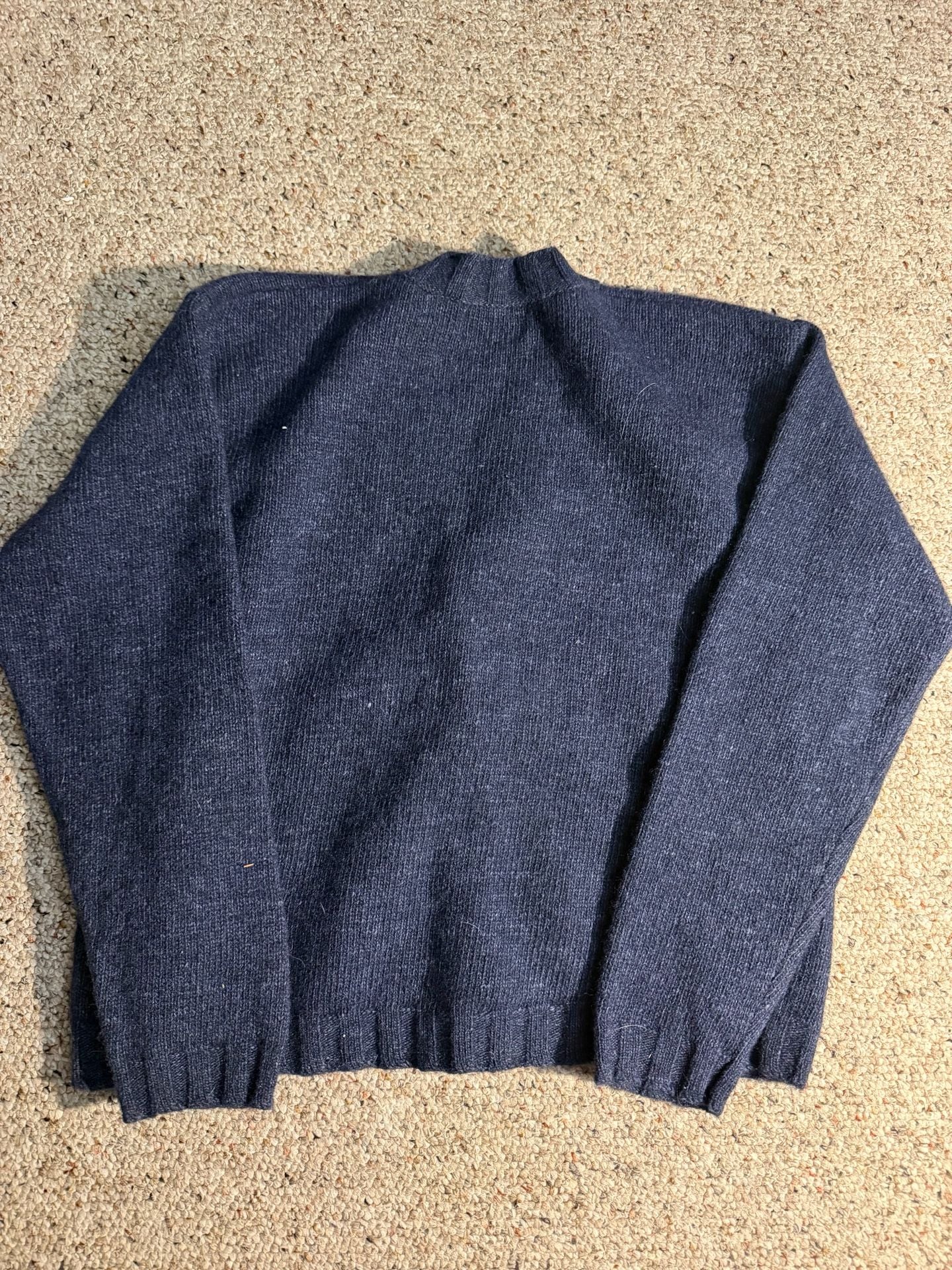 Vintage Paul Harris Design Navy Blue Lambswool Blend Cardigan Sweater Size M 4