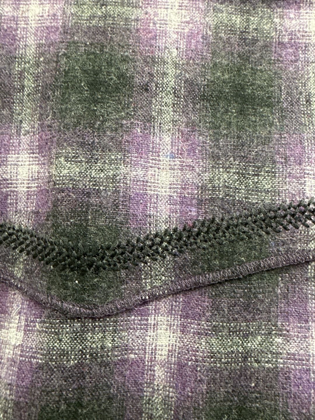 International Laundry Purple and Black Shadow Plaid Western Flannel Shirt 3XL 5