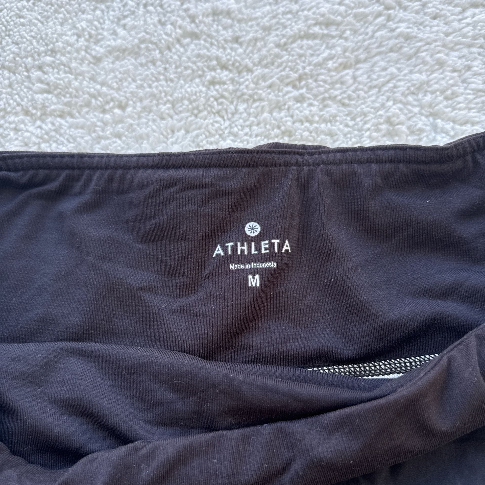 Athleta Acceleration Running Shorts Black White Mesh Side Panels Size Medium 5