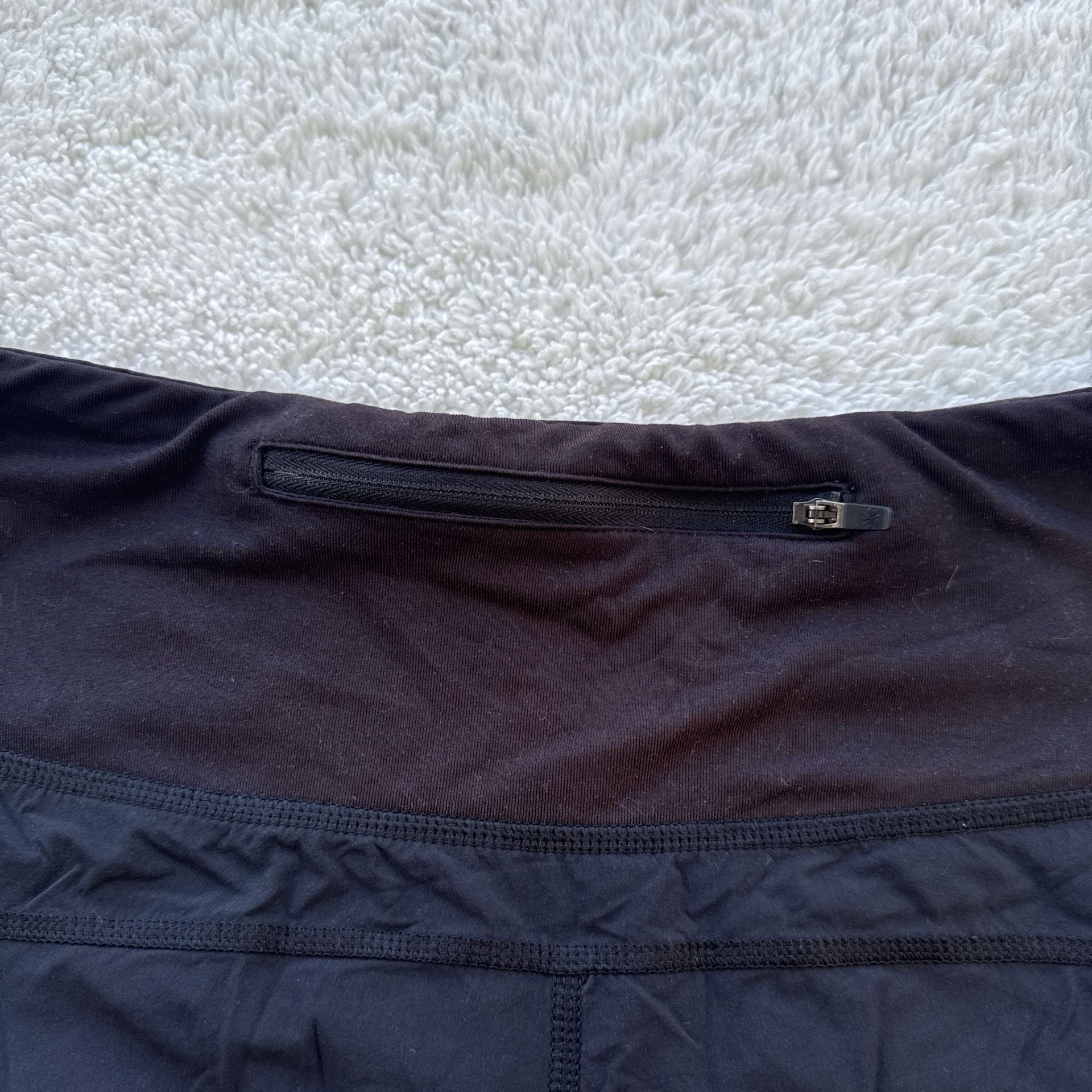 Athleta Acceleration Running Shorts Black White Mesh Side Panels Size Medium 7