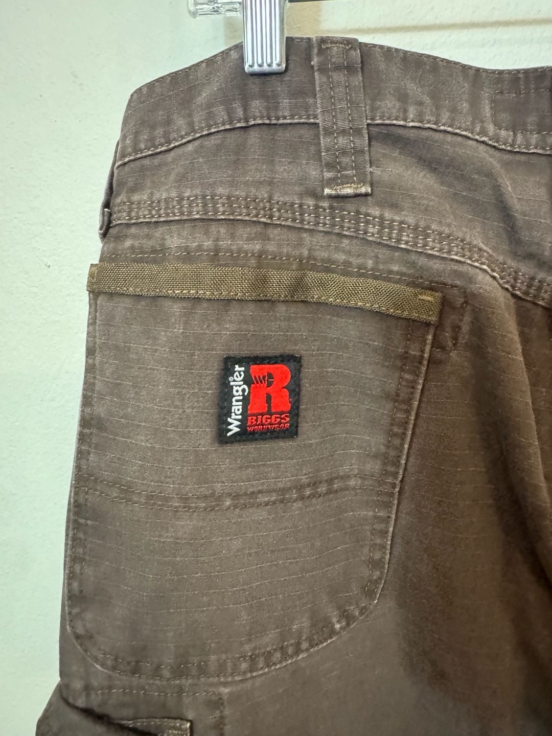 Wrangler RIGGS Workwear Men's Brown Ripstop Double Knee Ranger Cargo Pants 4