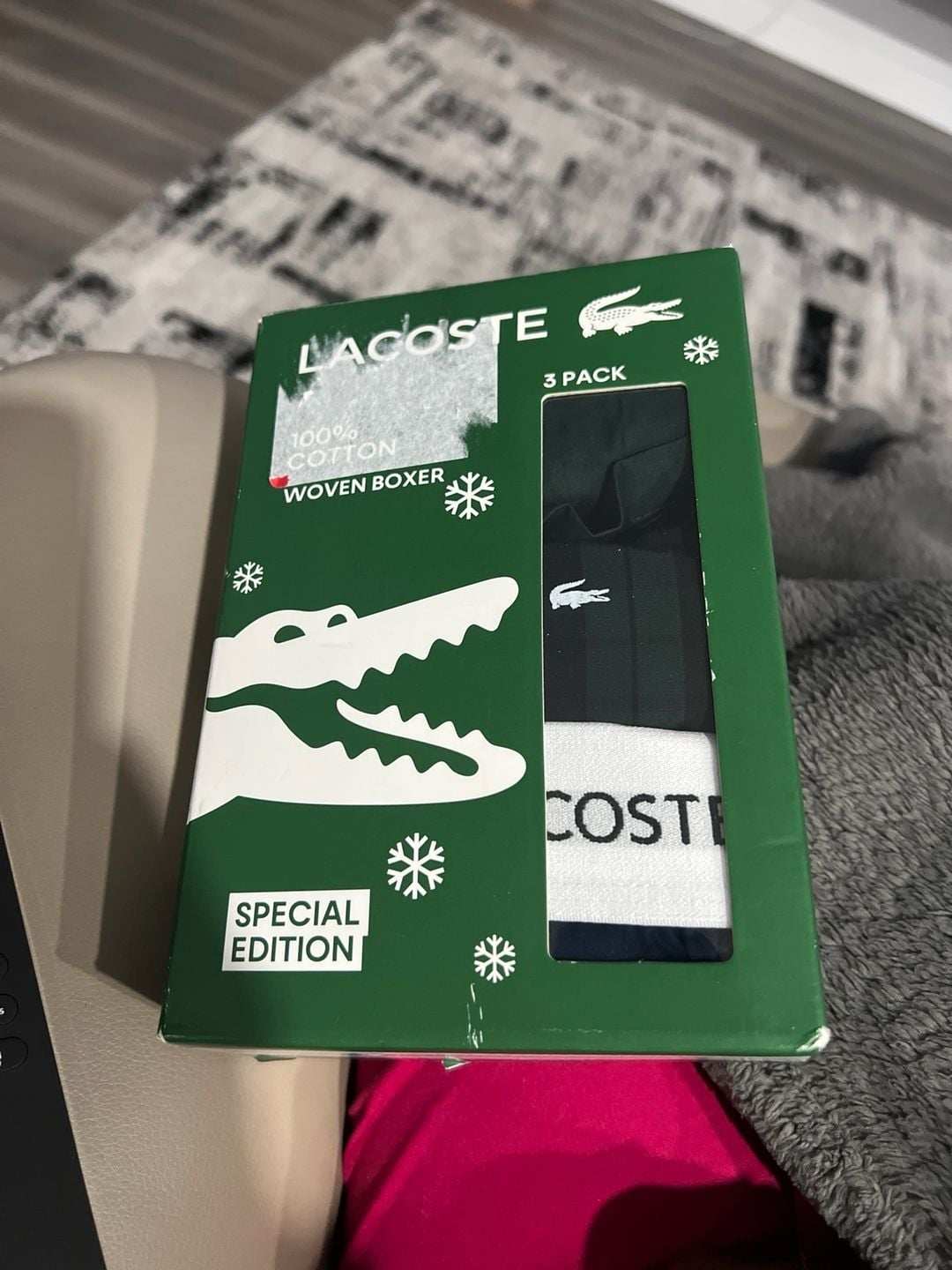 Lacoste Special Edition 100% Cotton Woven Boxer Shorts 3-Pack 1