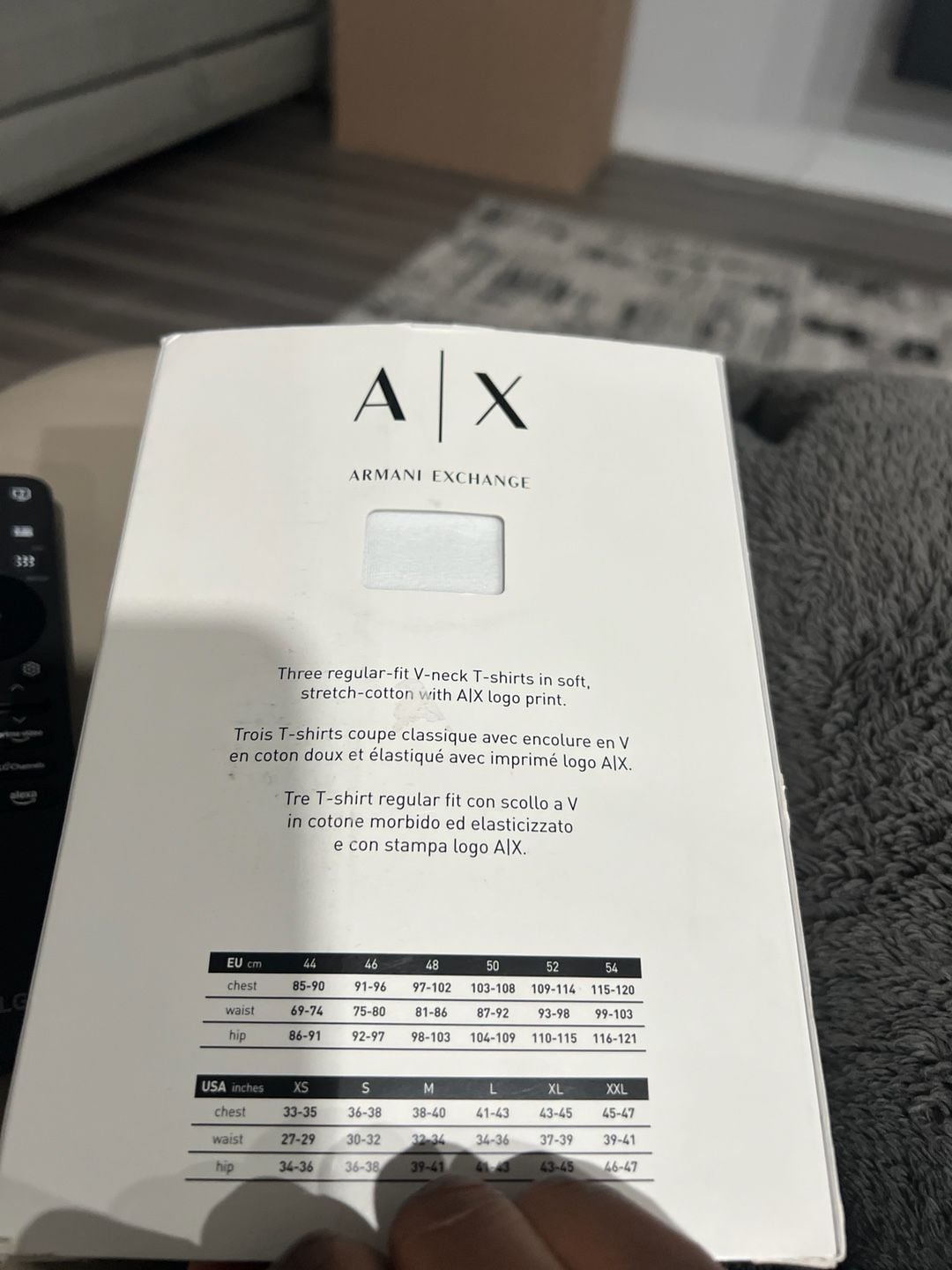 Armani Exchange Men's Regular Fit V-Neck Stretch Cotton T-Shirt 3-Pack - White XL 3