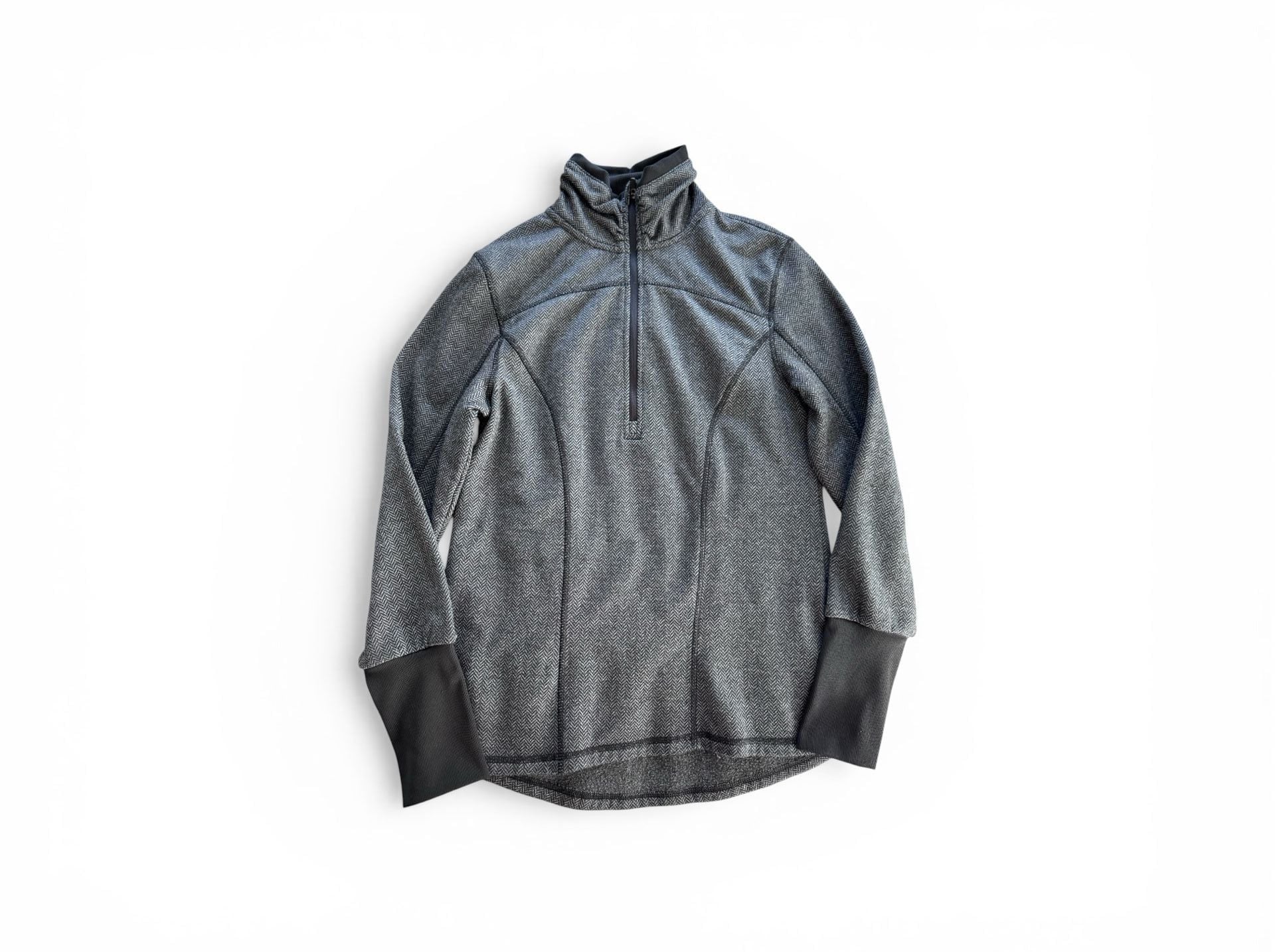 Athletic Works Women's Gray Herringbone Quarter Zip Pullover Fleece 3