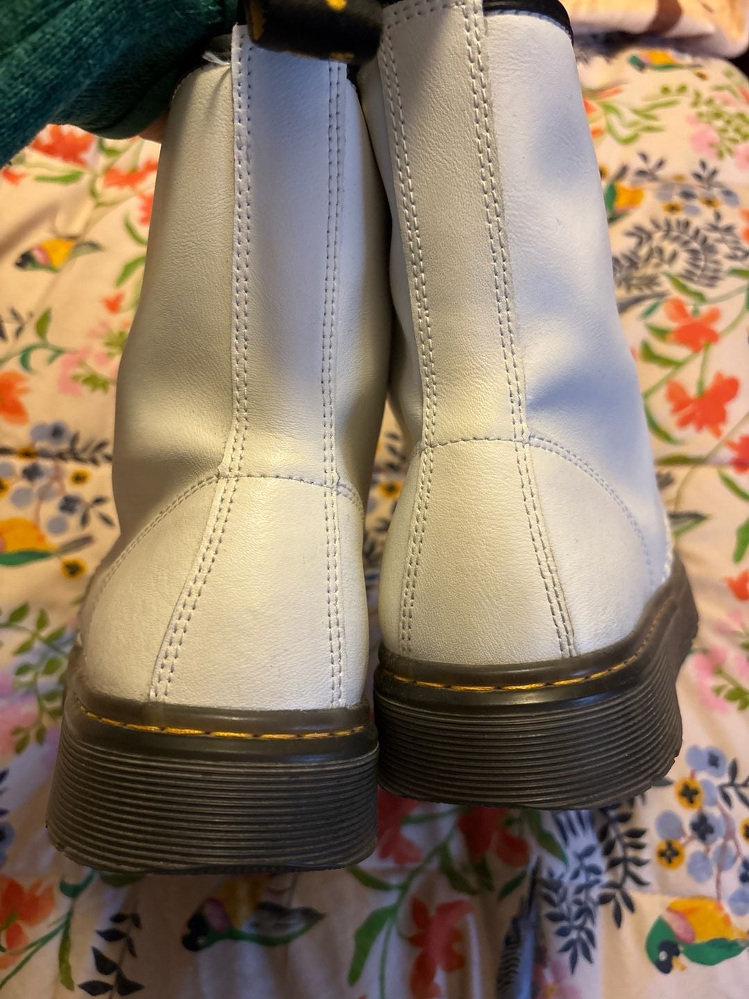 Dr. Martens Zavala White Leather 8-Eye Combat Boots 7