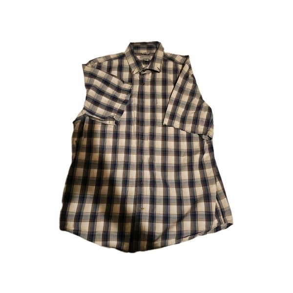 Carhartt Men's Relaxed Fit Short-Sleeve Plaid Button-Down Shirt XL Tall