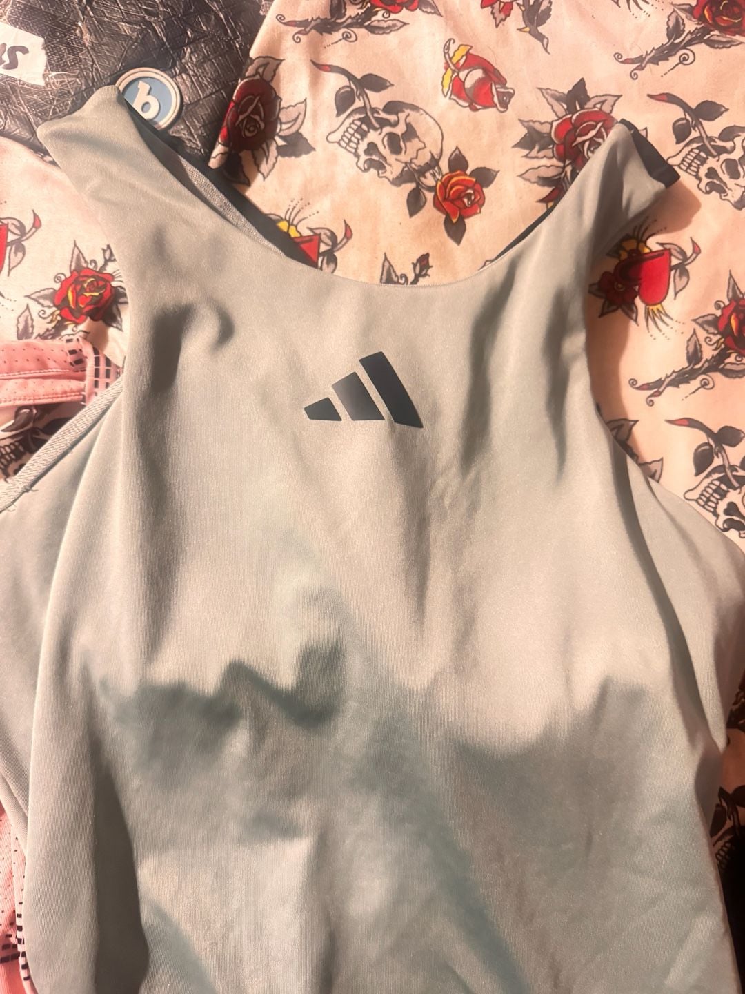 Lot of 3 adidas Women's Graphic and Solid Racerback Performance Tank Tops 3