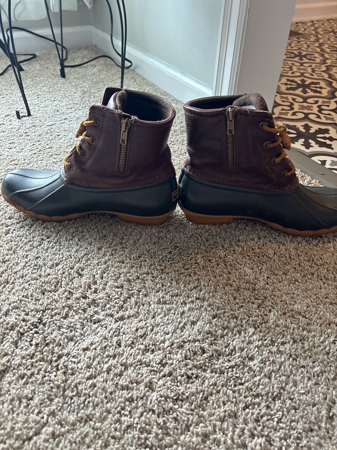 Sperry Women's Saltwater Duck Boot STS91176 - Brown/Black Size 8 7