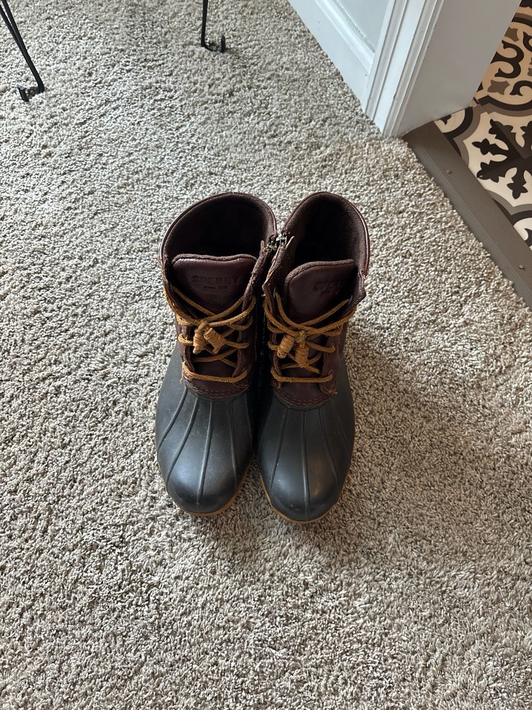 Sperry Women's Saltwater Duck Boot STS91176 - Brown/Black Size 8 8